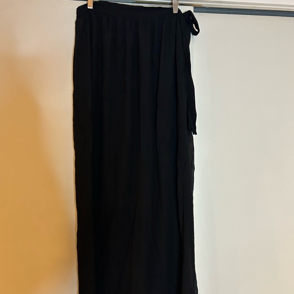 Black Women's tie Skirt bathing suit cover up